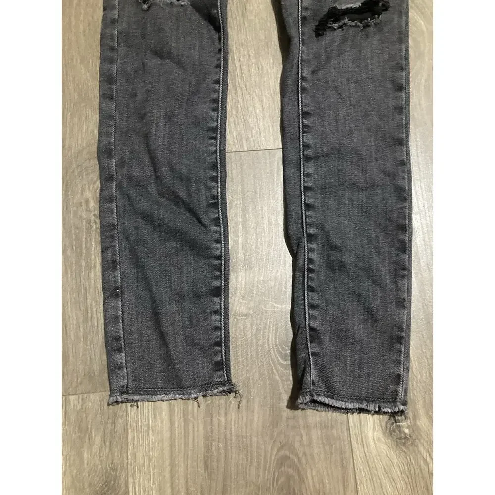 Old Navy Girls Size 12 High Rise Rockstar Jeggings Black Faded Distressed Jeans